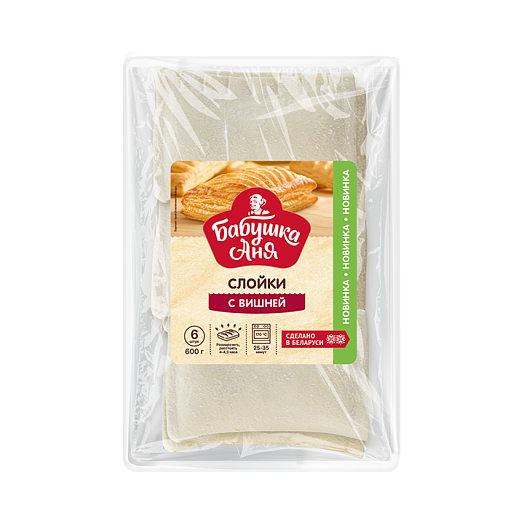 Puff pastry with cherry, frozen 600 g